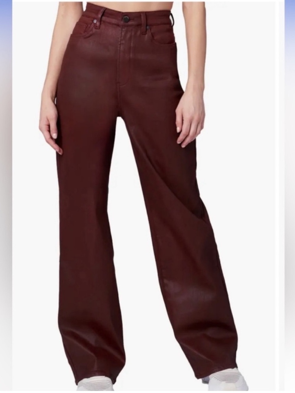 BLANK NYC 26 Jeans Franklin Coated Denim Ribcage Wide Leg Coffee Talk NWT